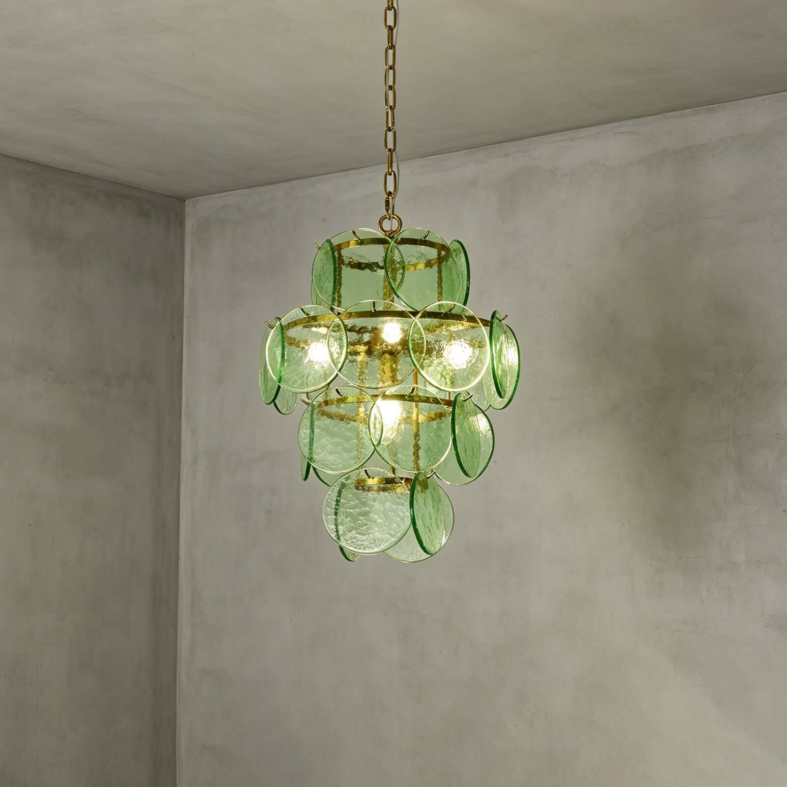 Antizer French Art Layered Discs Glass Pendant Light