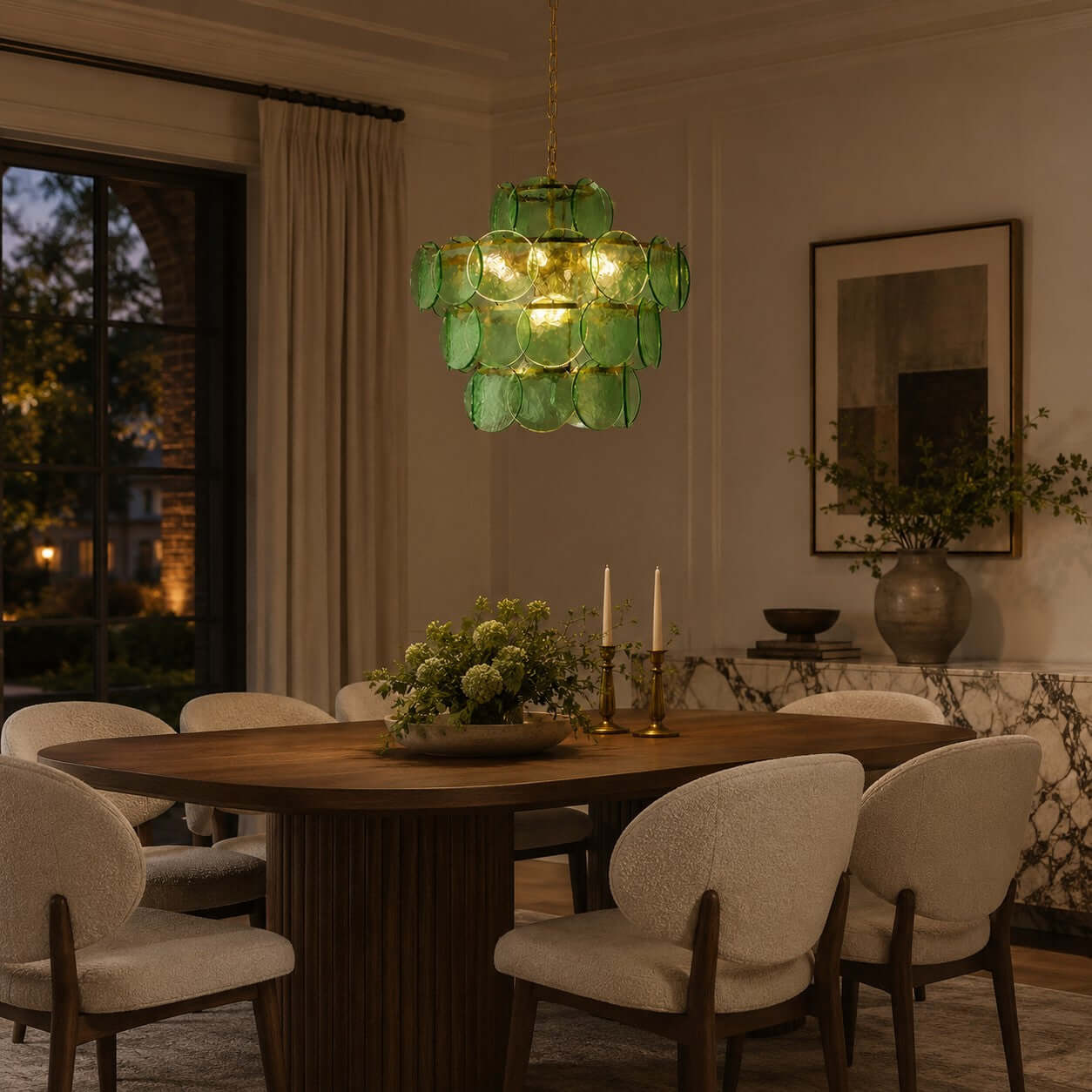 Antizer French Art Layered Discs Glass Pendant Light