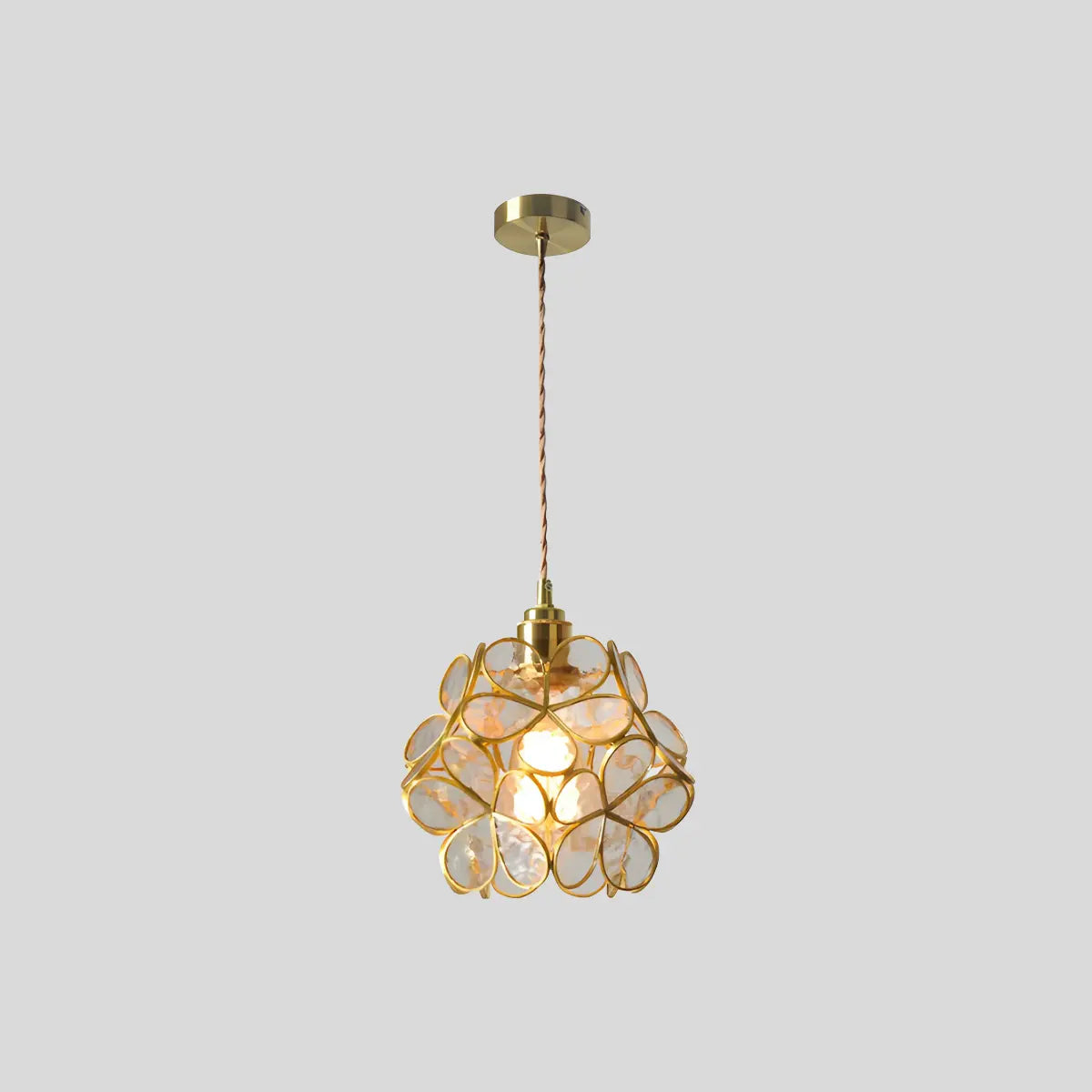 Antizer Cherry Blossom Stained Glass Pendant Light Clear+Gold D 15cm / 5.91" Warm White
