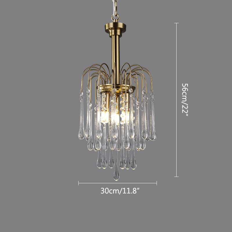 Antizer French Retro Water Drop Glass Chandelier