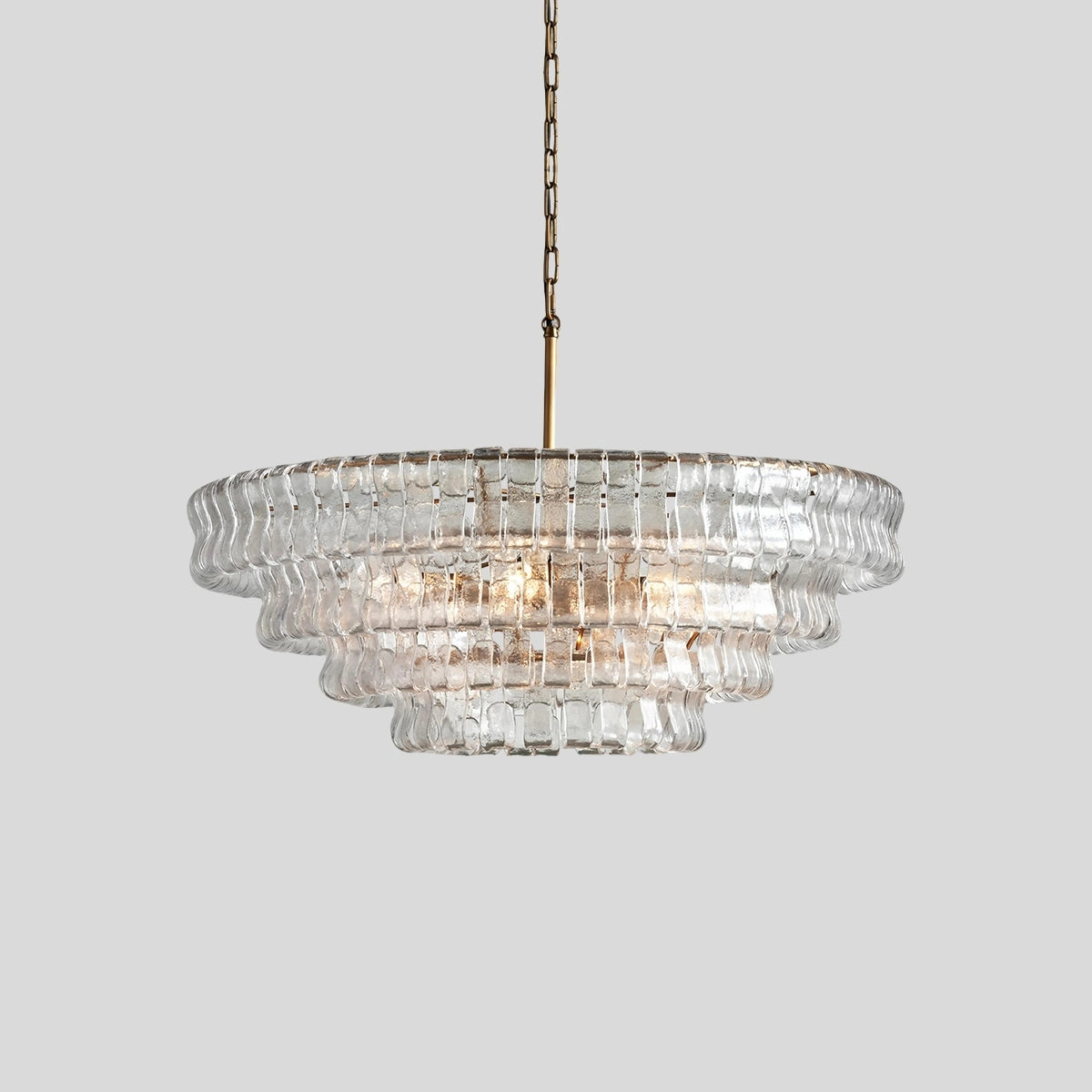 Antizer Light Luxury Murano Ring Layered Glass Chandelier Clear 4 Layers