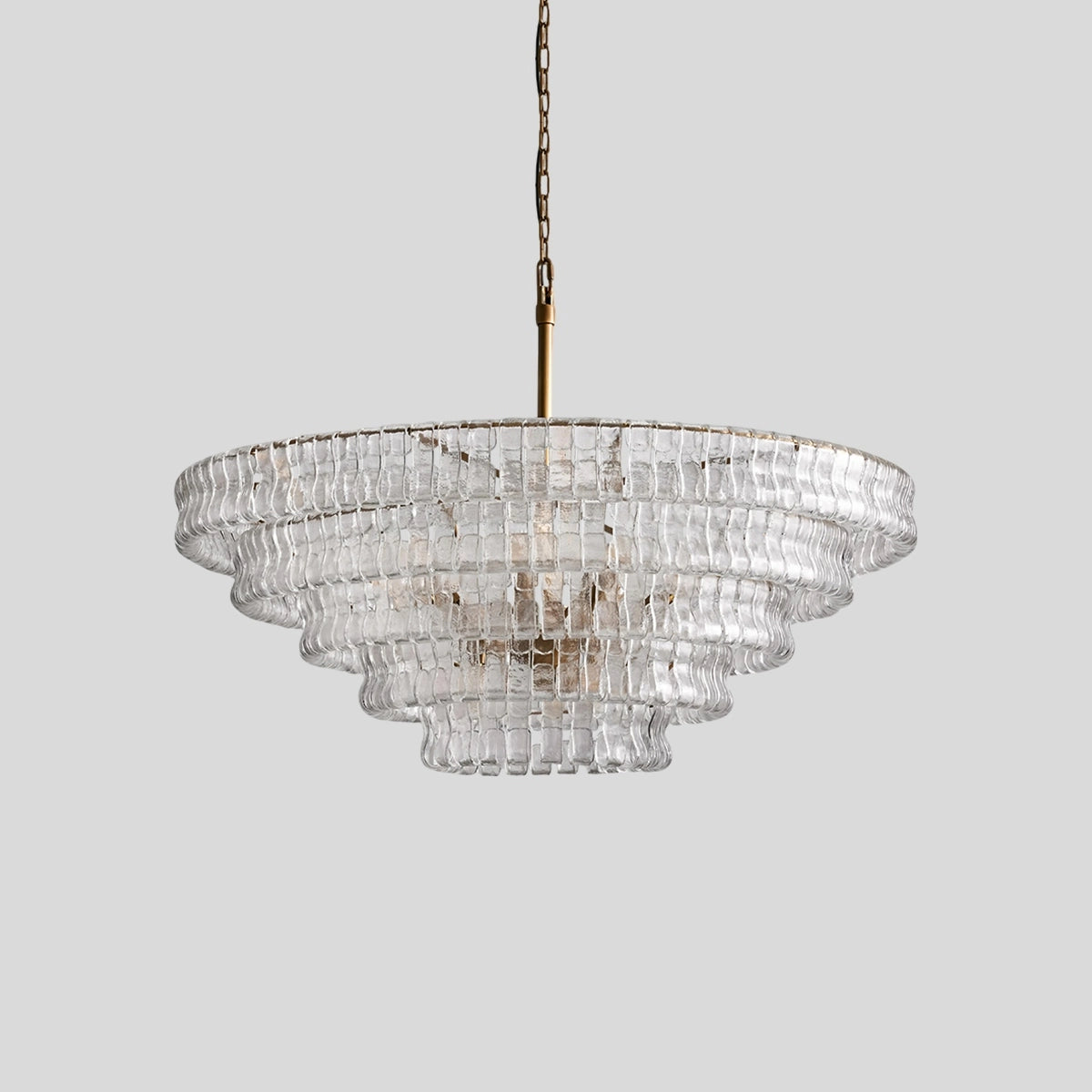 Antizer Light Luxury Murano Ring Layered Glass Chandelier Clear 5 Layers