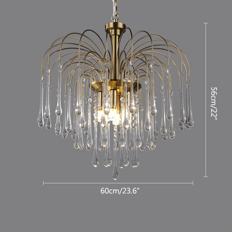 Antizer French Retro Water Drop Glass Chandelier