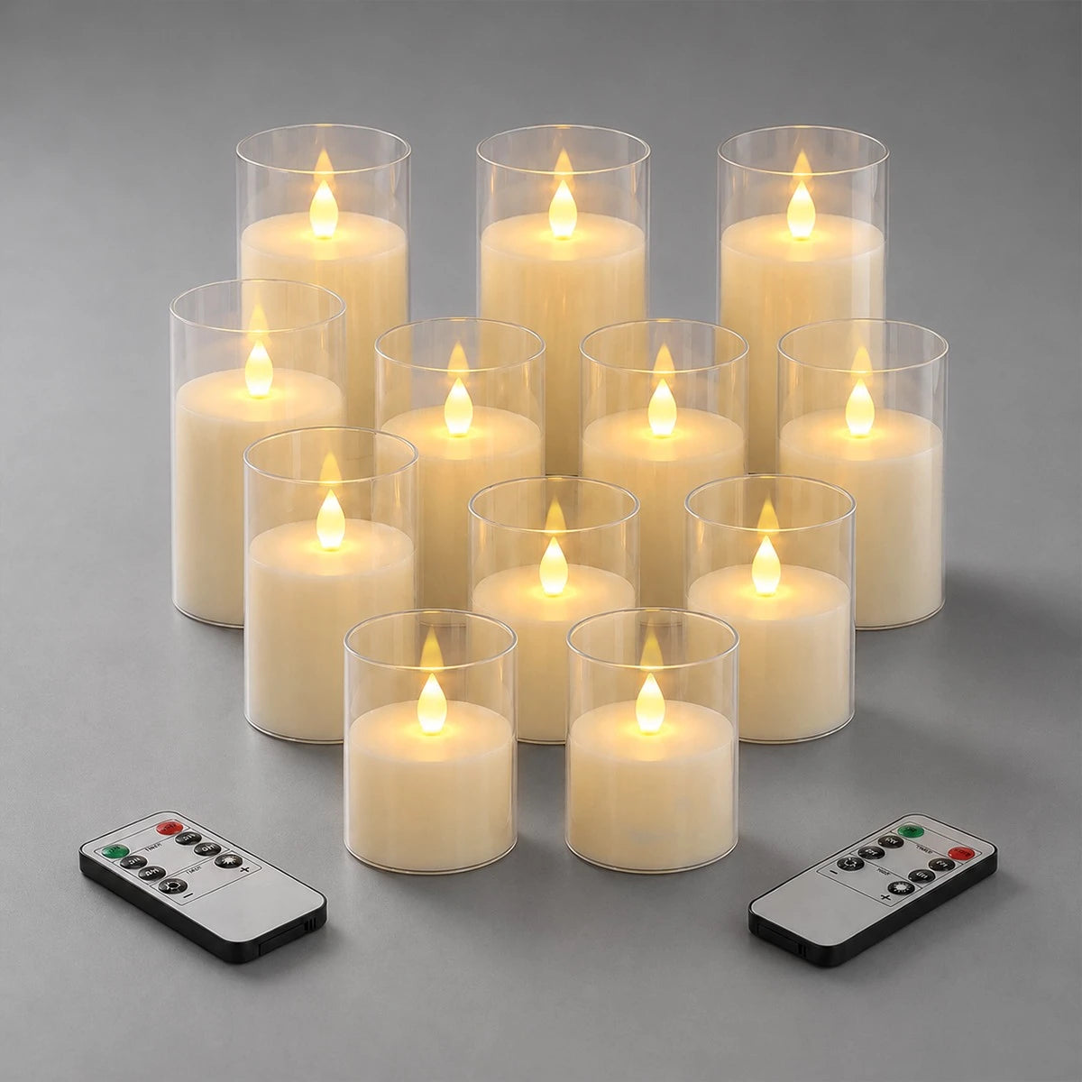 Antizer Acrylic Glass Pillar Flameless Candle