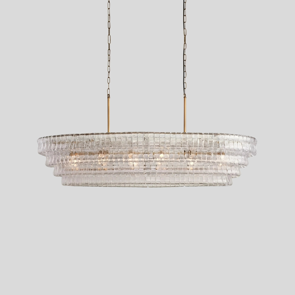 Antizer Light Luxury Murano Ring Layered Glass Chandelier Clear Long 4 Layers
