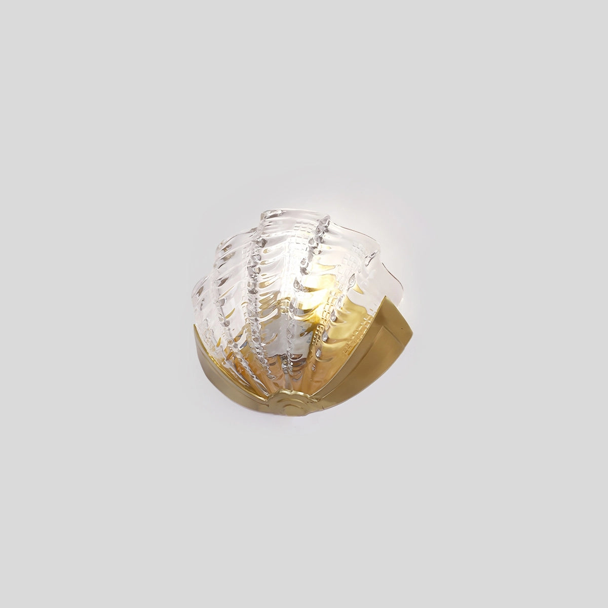 Antizer Light Luxury Brass Shell Glass Wall Lamp Clear Warm Light