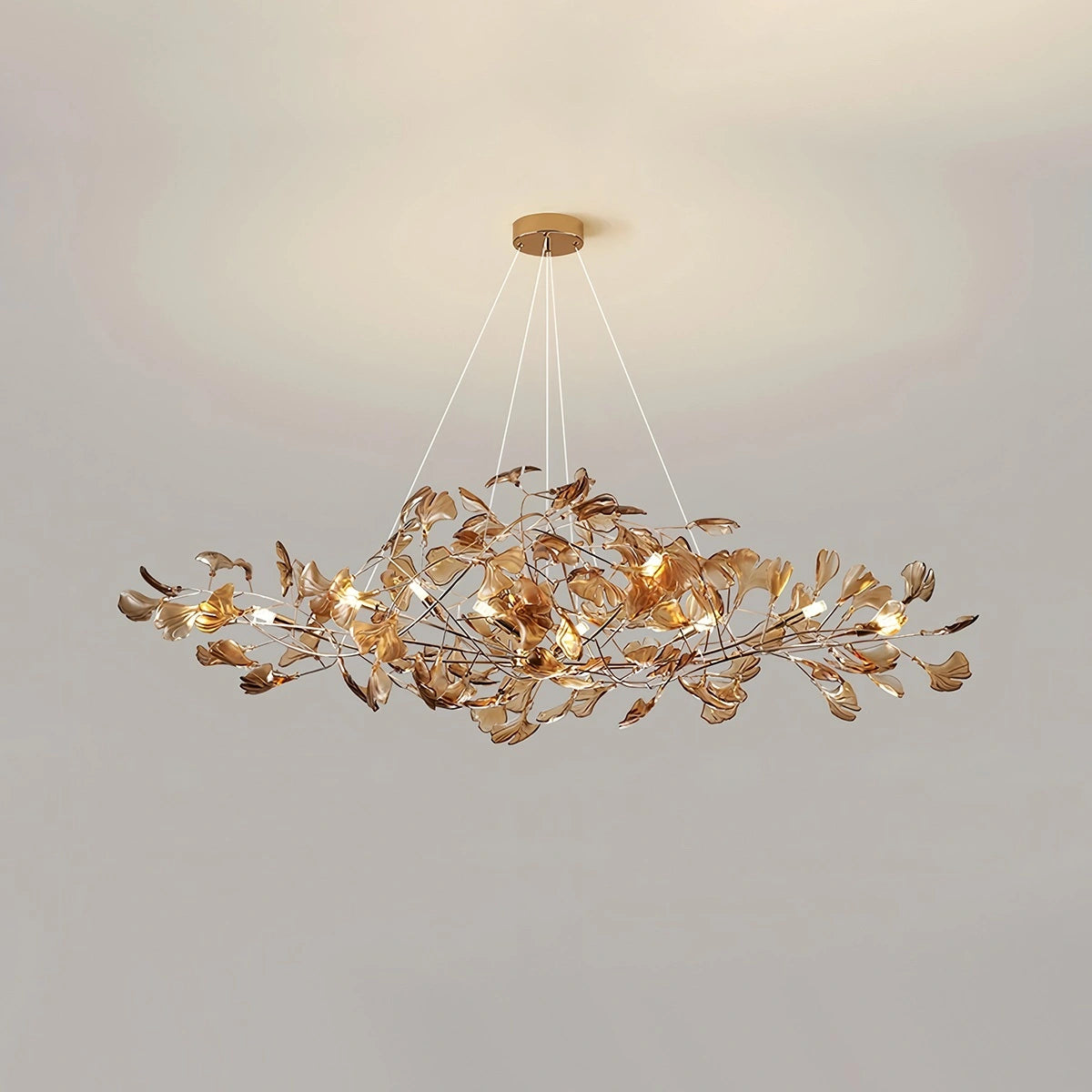 Antizer Acrylic Ginkgo Leaf Chandelier for Dining Area Coffee