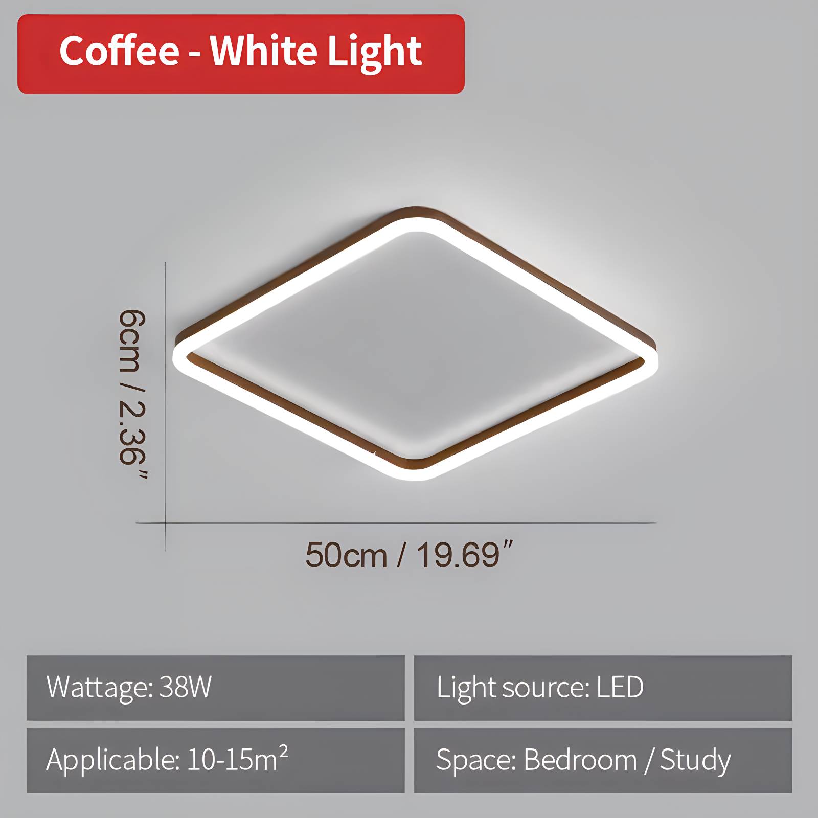 Antizer Modern Minimalism LED Square Ceiling Light