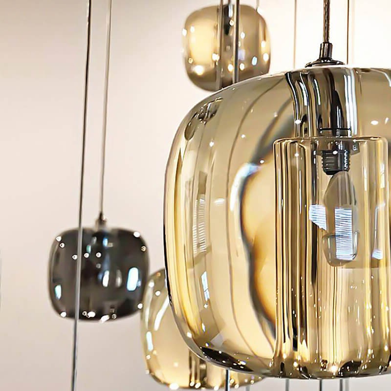 modern multi glass chandelier