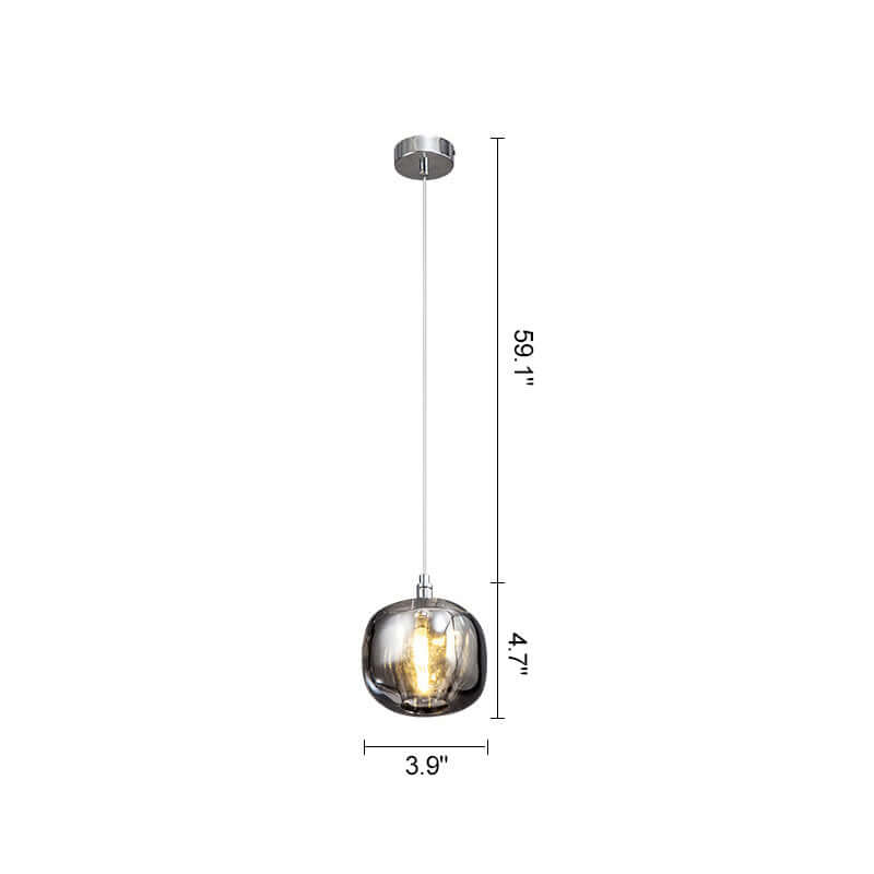 glass globe chandelier size