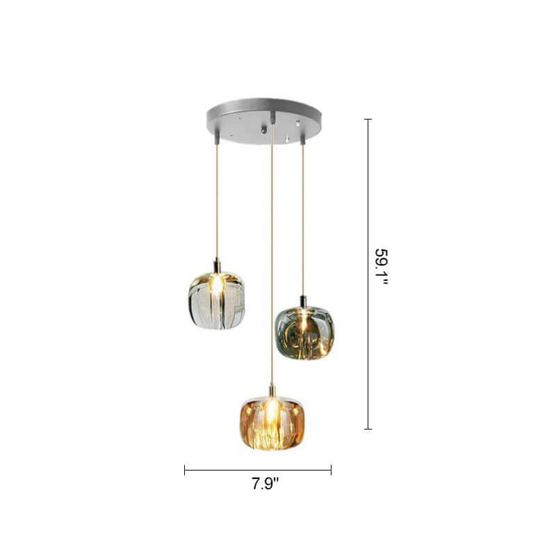 modern multi glass chandelier size