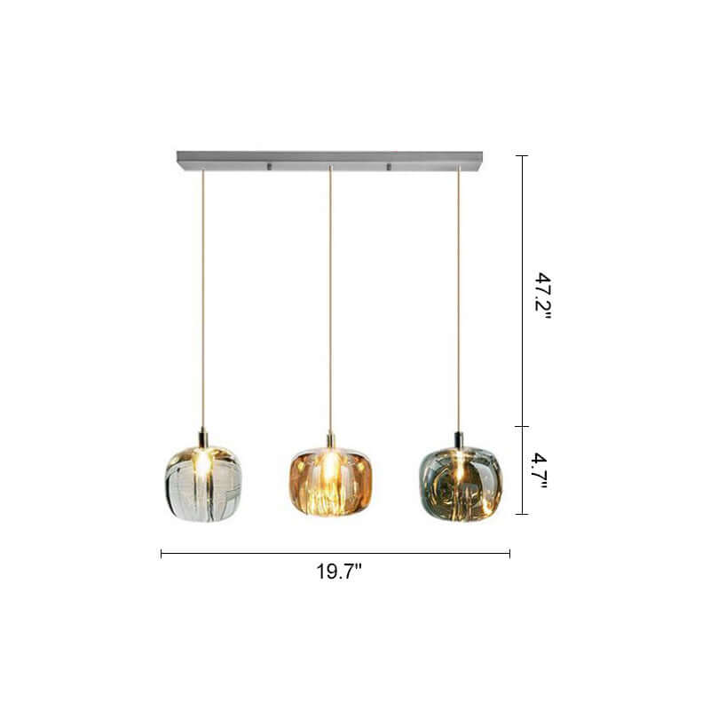 modern multi glass chandelier size