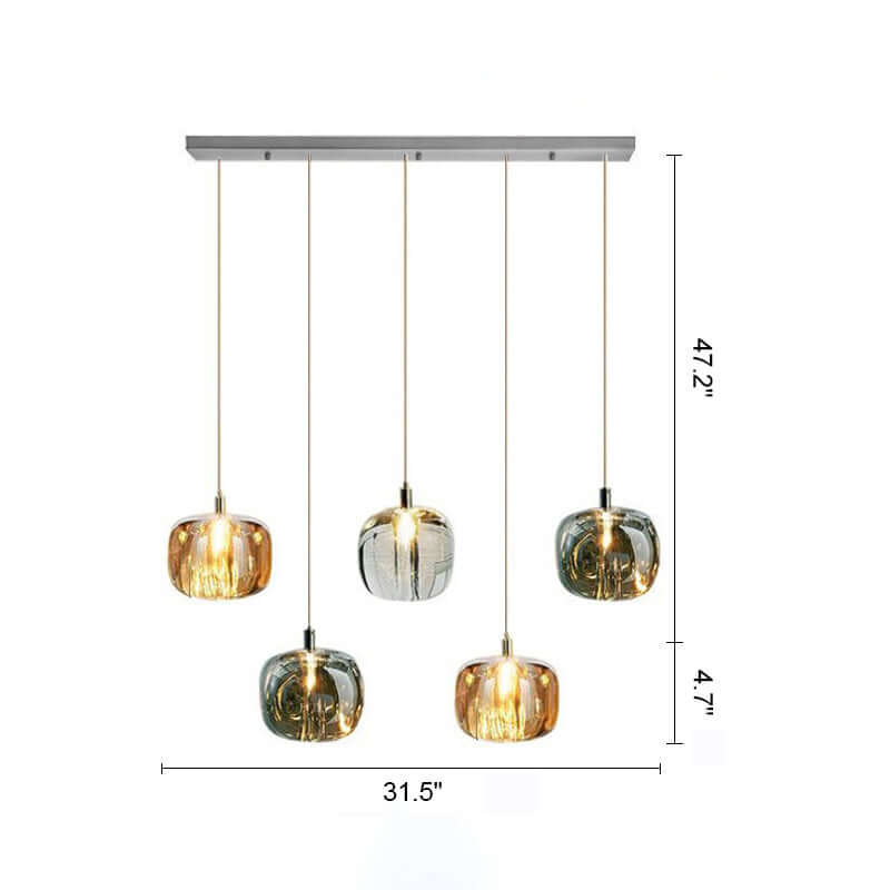 modern multi glass chandelier size