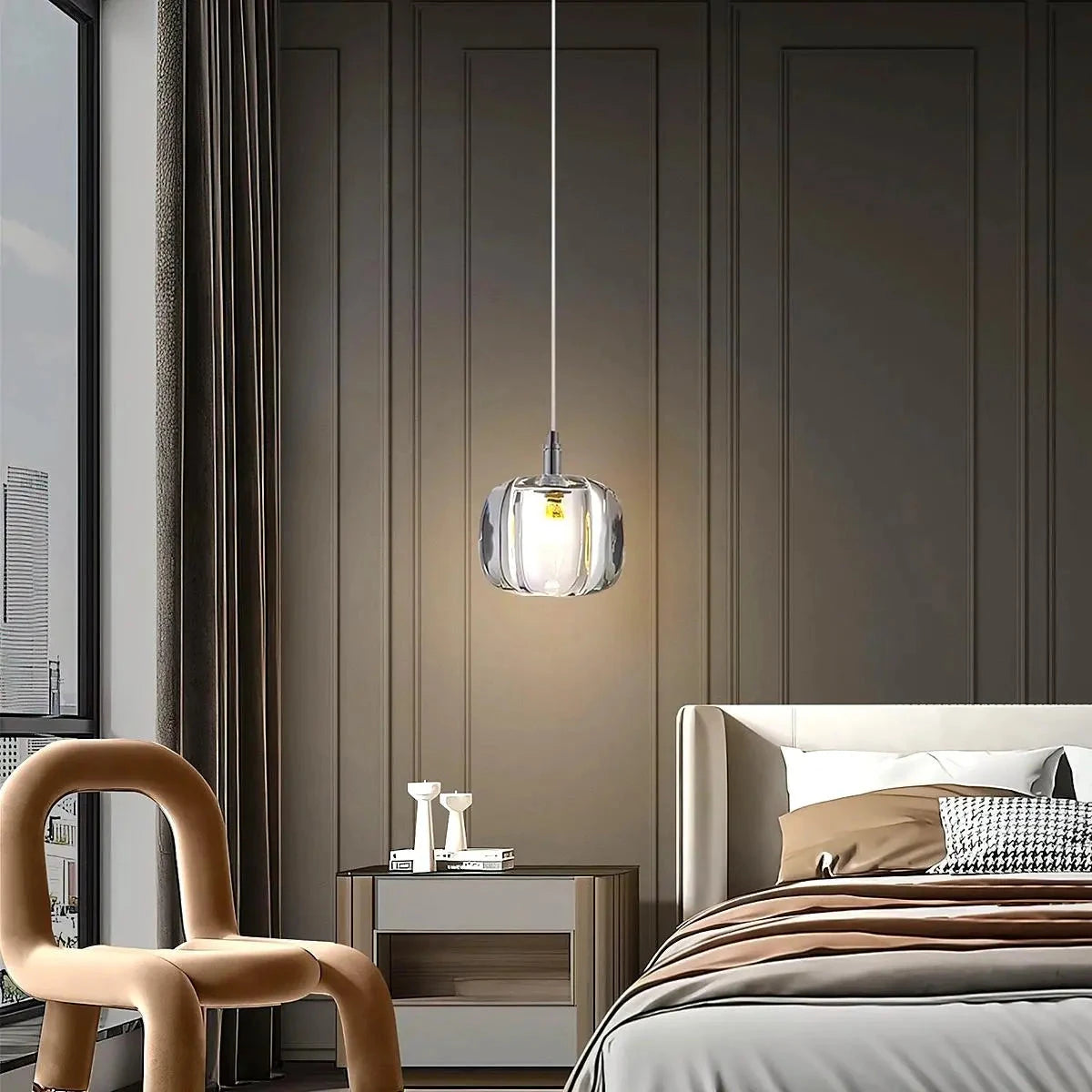 modern multi glass chandelier