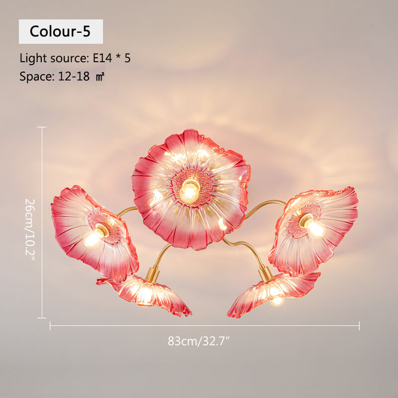 Antizer Lotus Leaf Glass Ceiling Lamp for Living Room