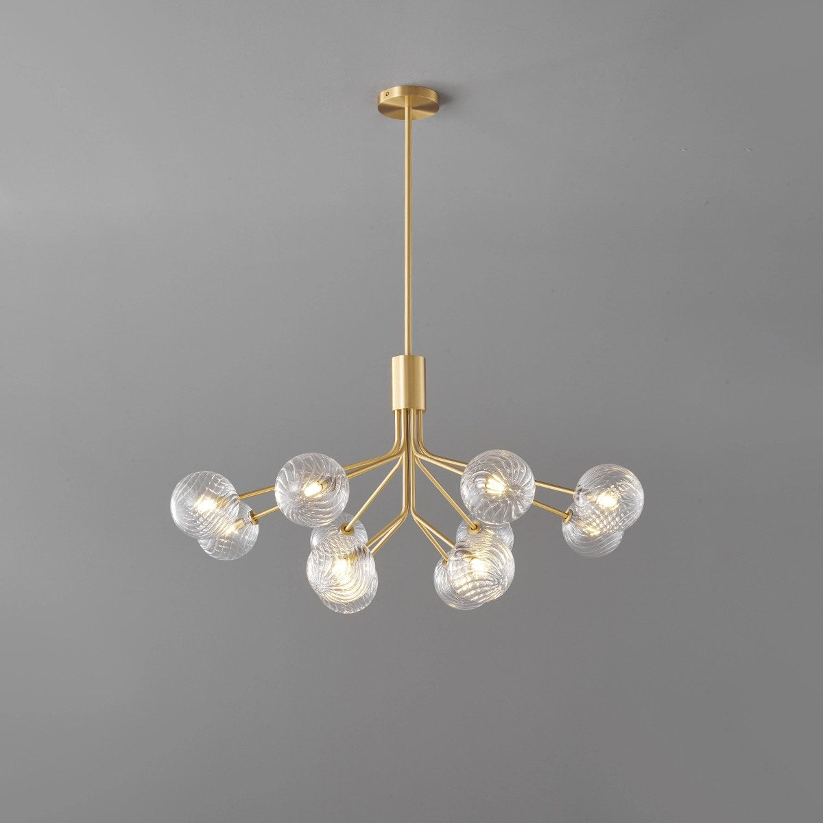Antizer All Copper Magic Bean Glass Chandelier Copper 12 Heads