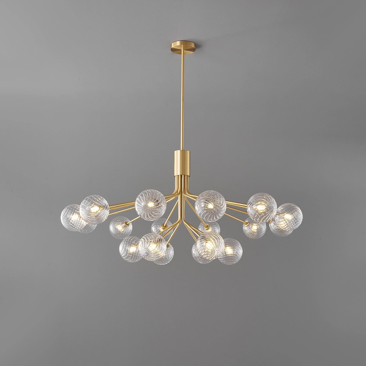 Antizer All Copper Magic Bean Glass Chandelier Copper 18 Heads