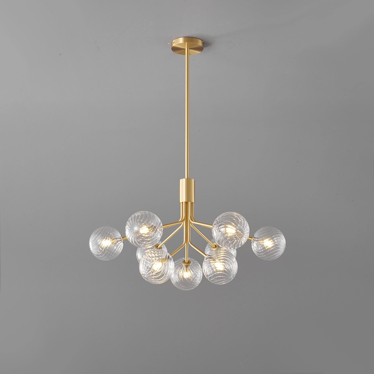 Antizer All Copper Magic Bean Glass Chandelier Copper 9 Heads
