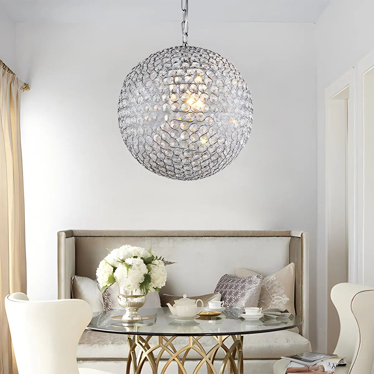 Antizer Creative Crystal Ball Chandelier for Dining Room