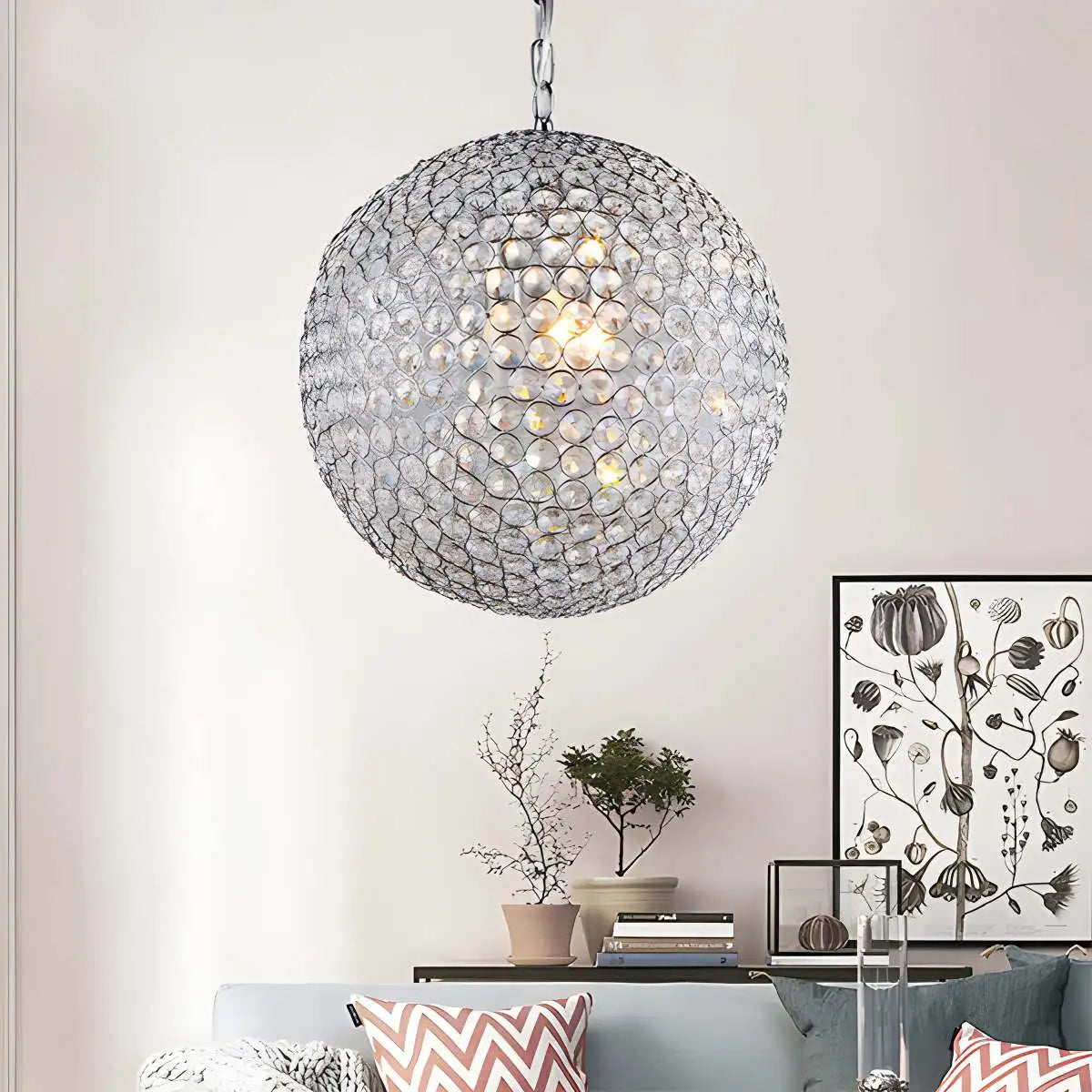 Antizer Creative Crystal Ball Chandelier for Dining Room