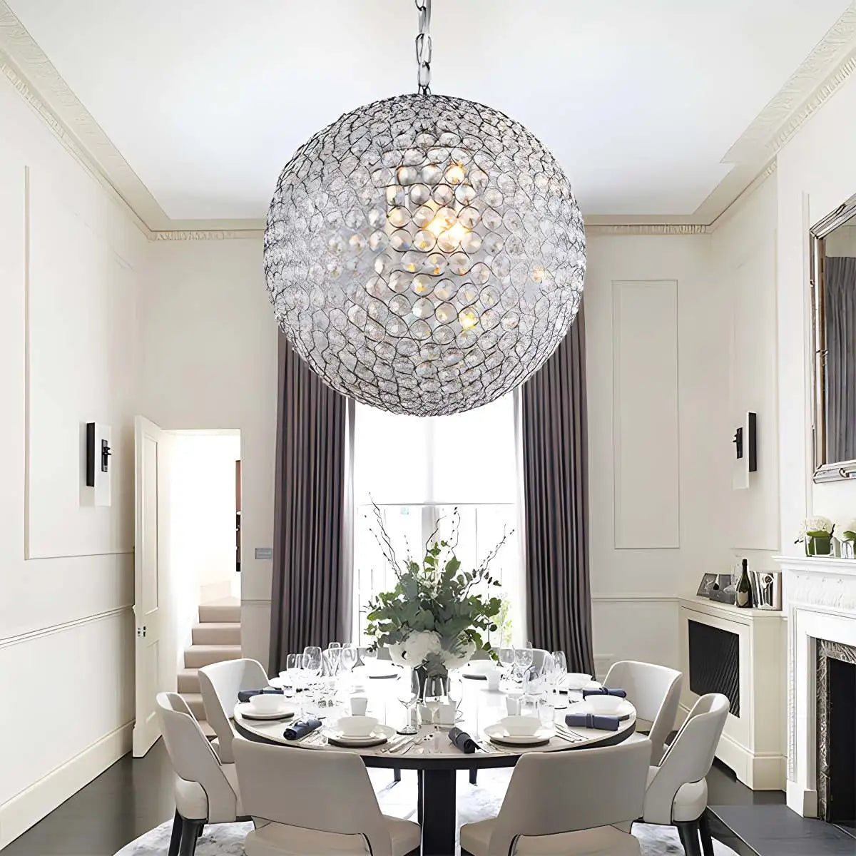 Antizer Creative Crystal Ball Chandelier for Dining Room