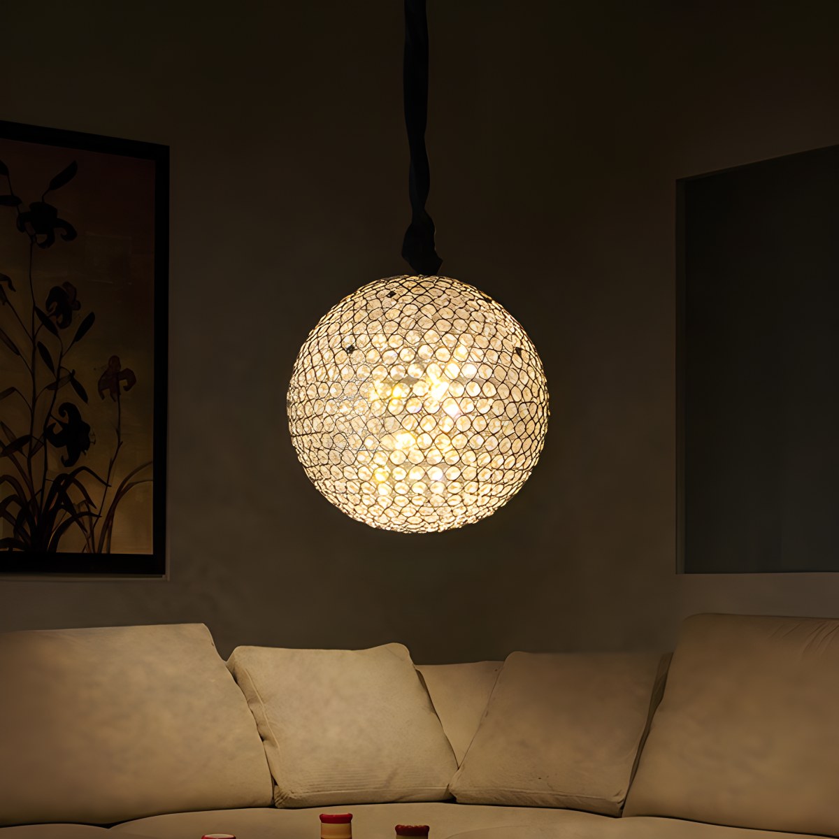 Antizer Creative Crystal Ball Chandelier for Dining Room