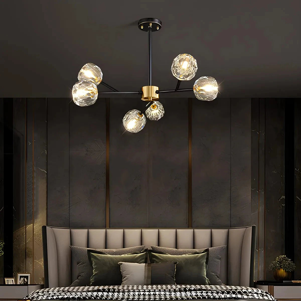 Antizer Crystal Ball Round Cluster Chandelier