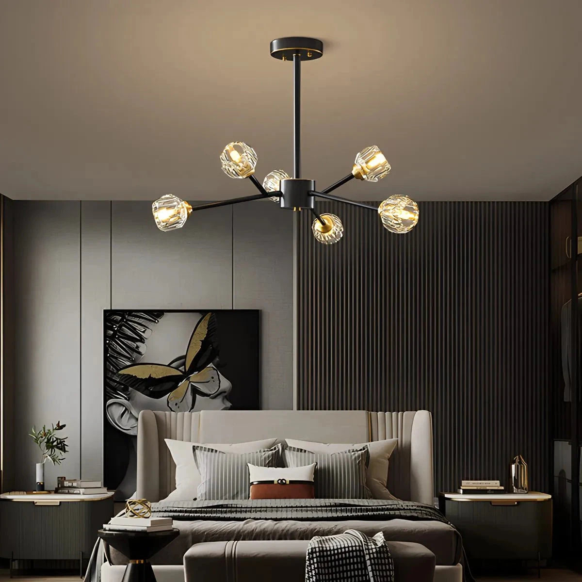 Antizer Crystal Ball Round Cluster Chandelier