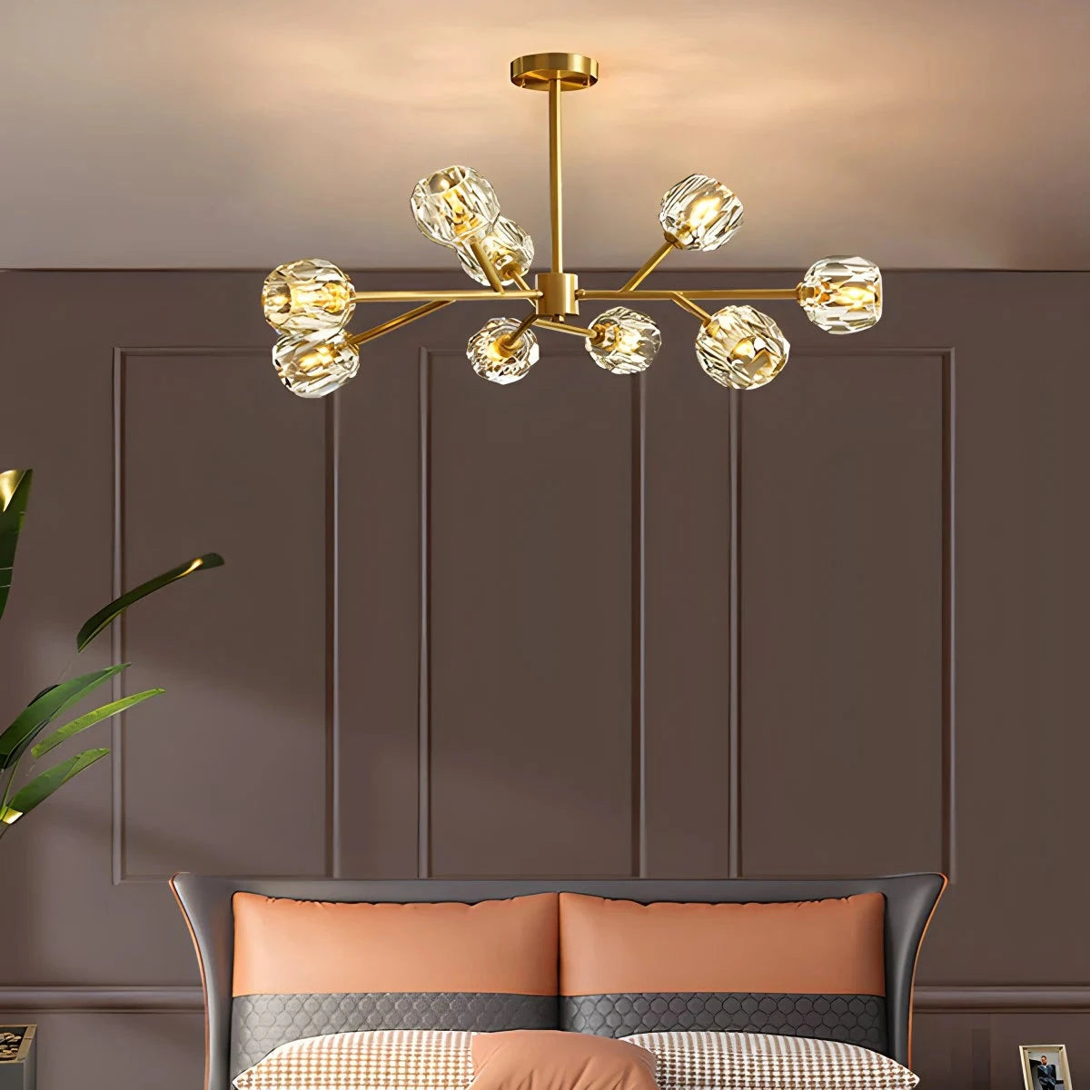 Antizer Crystal Ball Round Cluster Chandelier