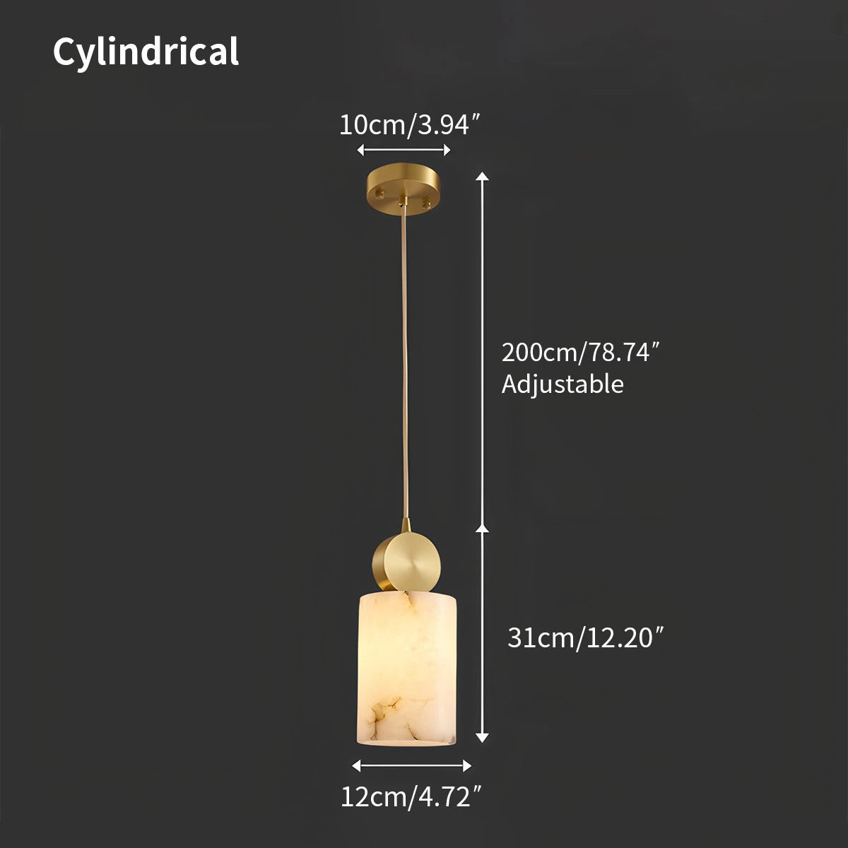 Antizer All Copper Geometric Spanish Alabaster Pendant Light