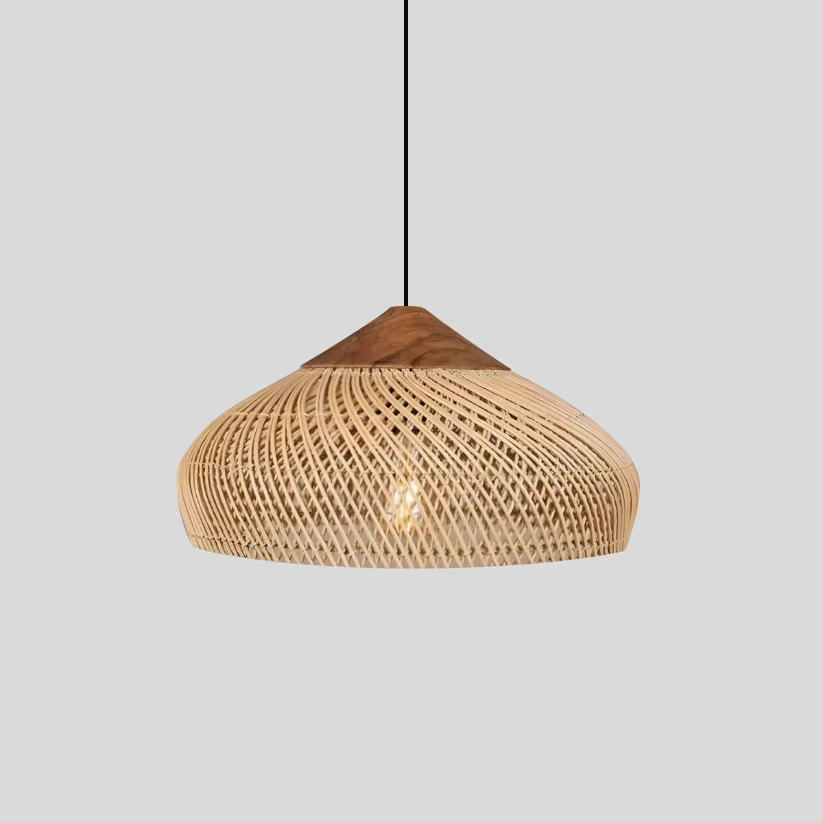 Antizer Rattan Lantern Pendant Light for Dining Room Beige