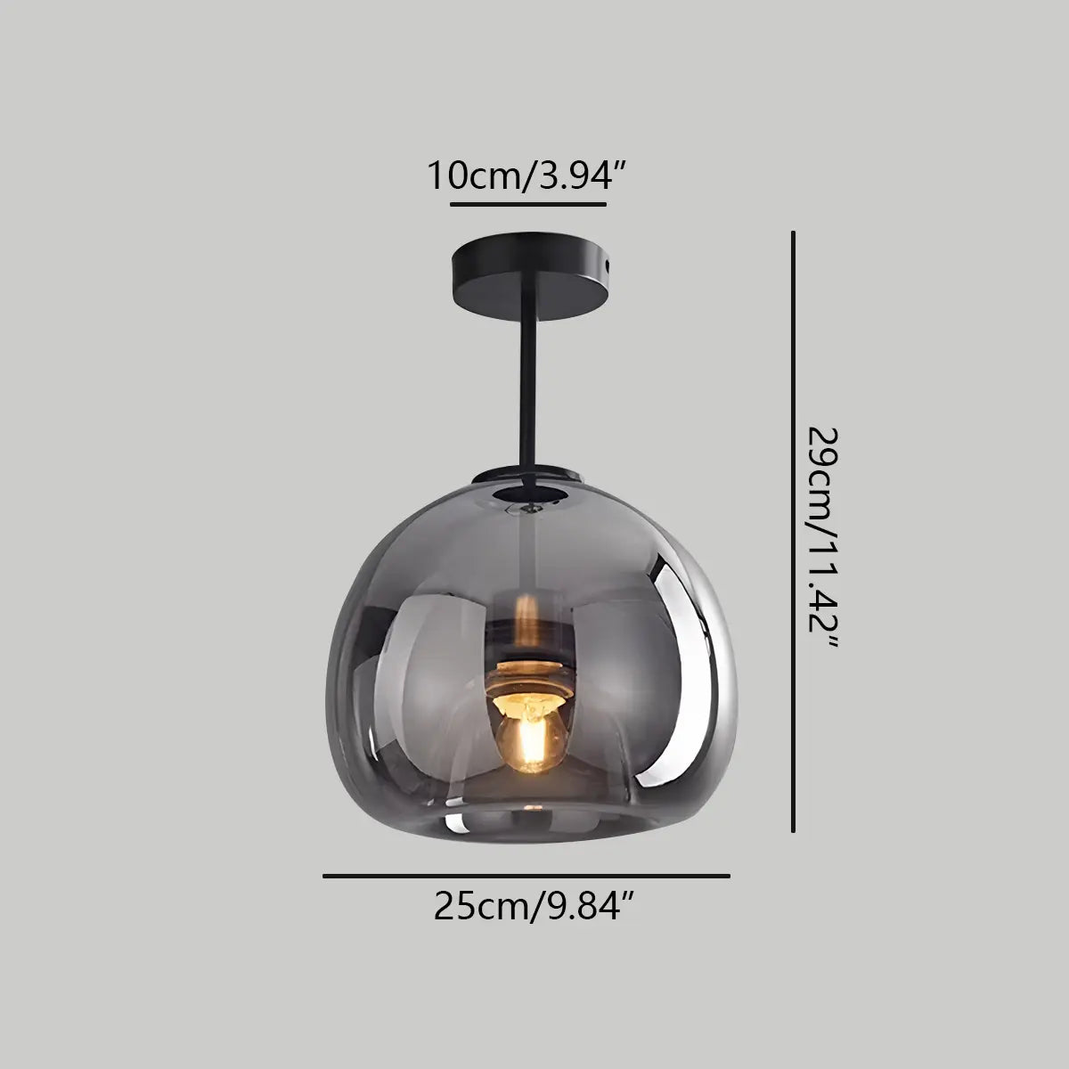 Antizer Vintage Glass Semi-Flush Ceiling Light for Entryway
