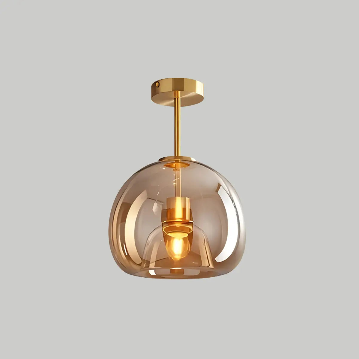 Antizer Vintage Glass Semi-Flush Ceiling Light for Entryway Gold Style D