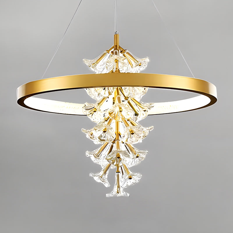 Antizer Nordic Light Luxury Ring Creative Chandelier 1 Circle-D100cm / 39.37" × H55cm / 21.65" Tricolor Dimming