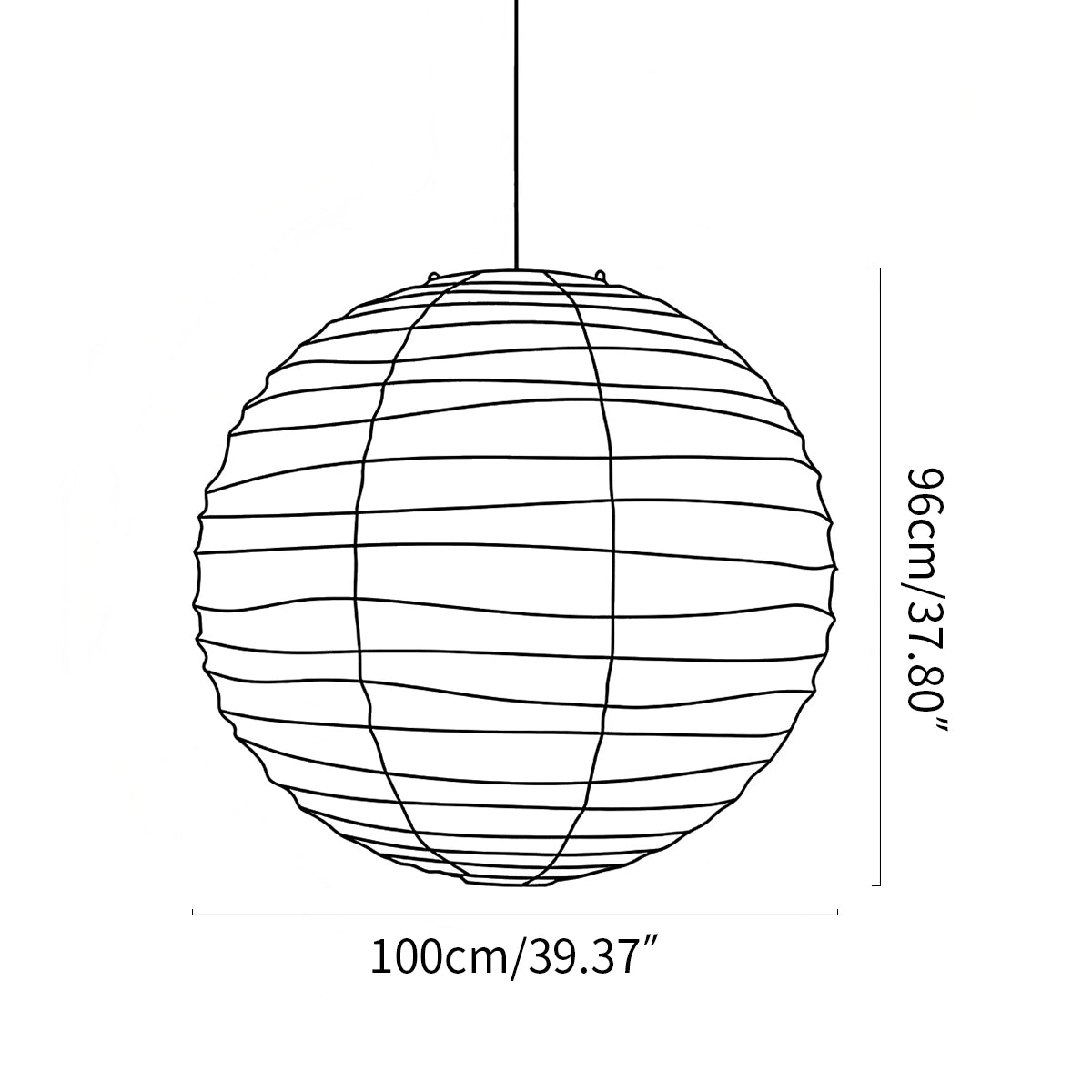 paper lantern pendant lamp size