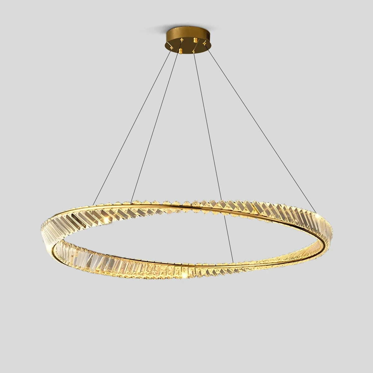 Antizer Modern Luxury Metal Glass Ring Chandelier D100cm / 39.37"