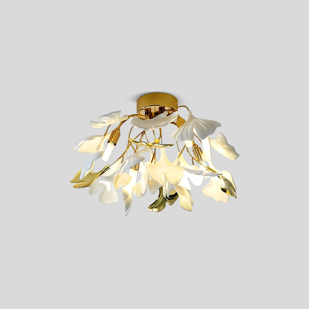 Antizer Ginkgo Ceiling Lamp for Bedroom Gold Dia 16.5″ x H 9.8″