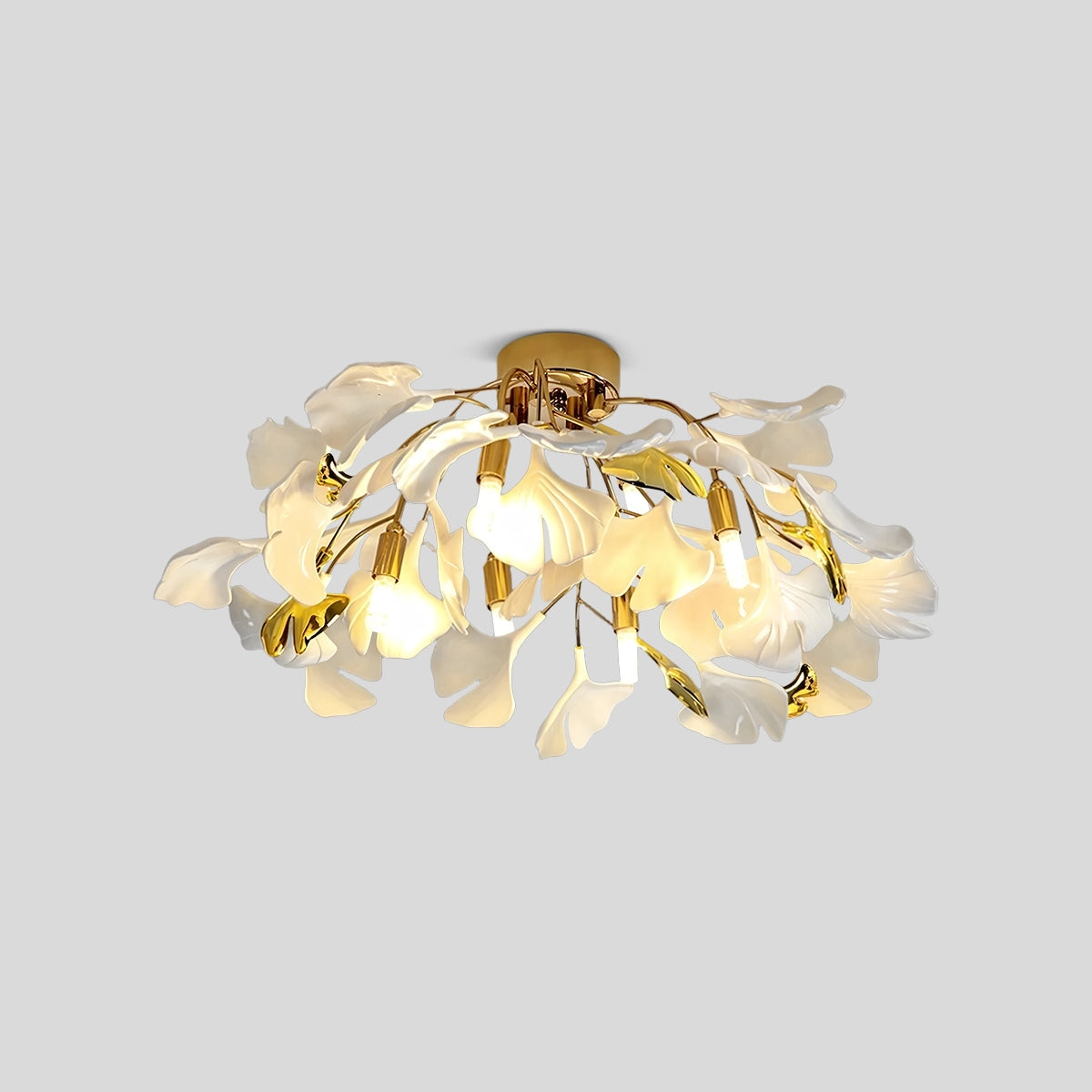Antizer Ginkgo Ceiling Lamp for Bedroom Gold Dia 24.4″ x H 9.8″