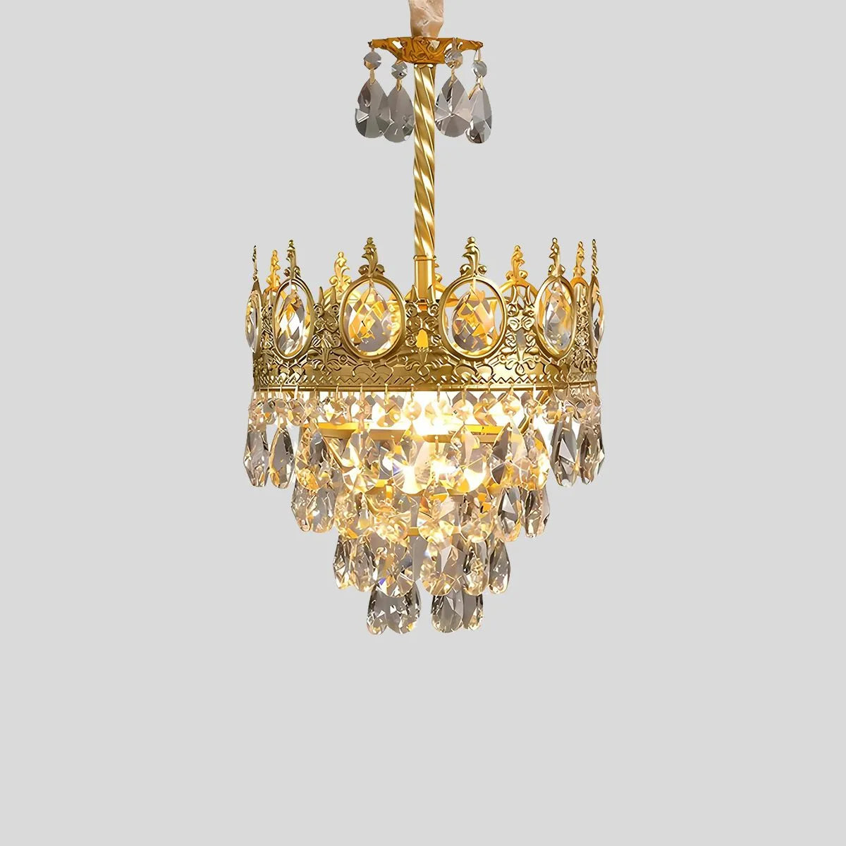 Antizer French Retro Crystal Chandelier for Dining Room Dia 26cm x H 42cm / ∅ 10.24" x H 16.54" Warm Light