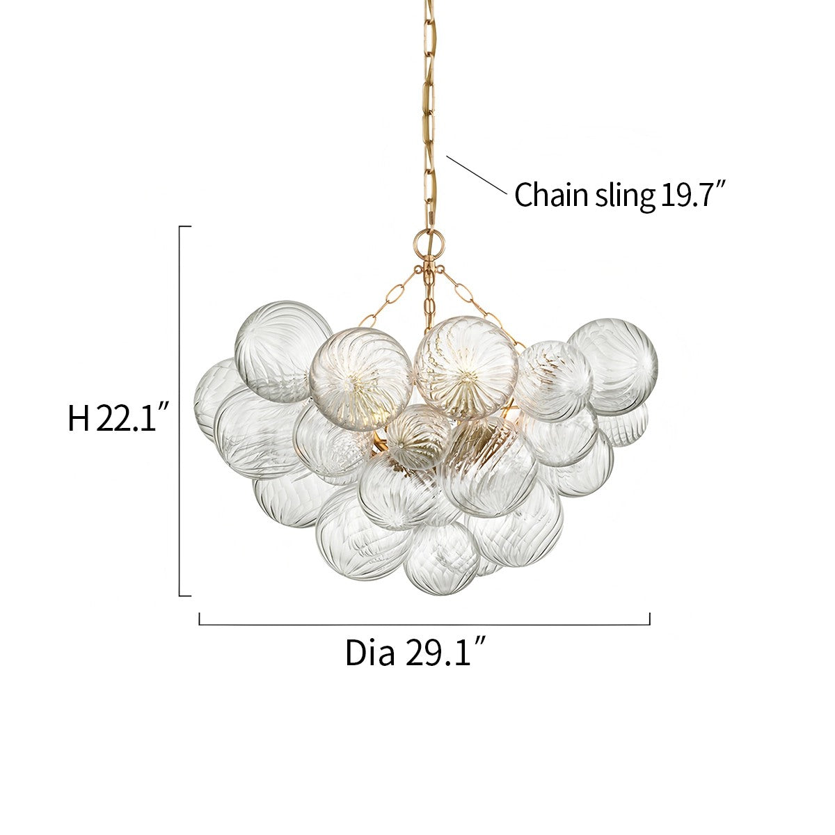 Antizer Vortex Glass Bubble Ball Chandelier