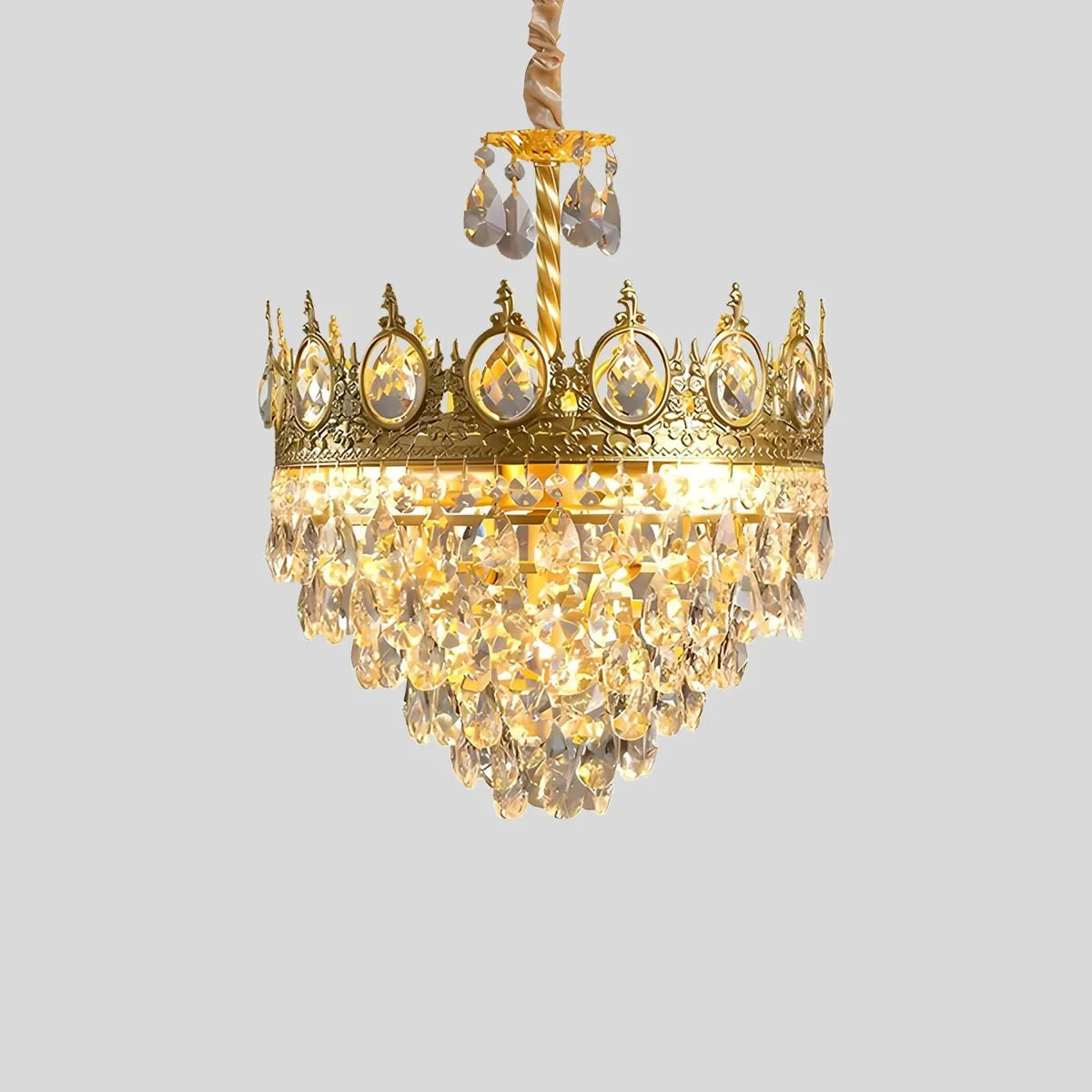 Antizer French Retro Crystal Chandelier for Dining Room Dia 35cm x H 43cm / ∅ 13.78" x H 16.93" Warm Light