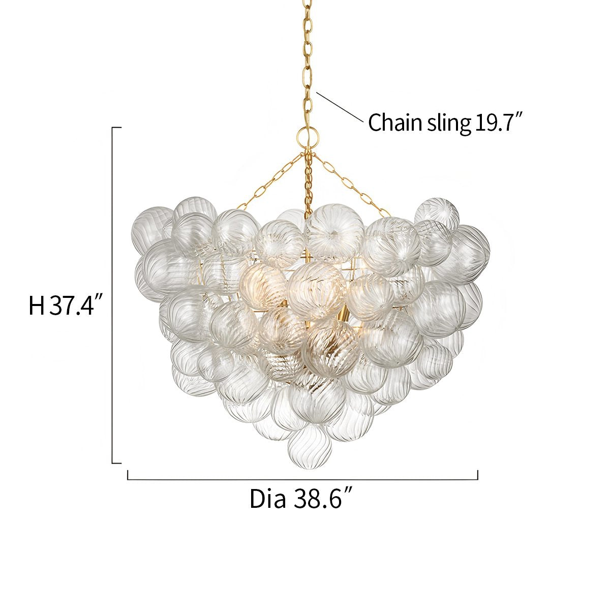 Antizer Vortex Glass Bubble Ball Chandelier