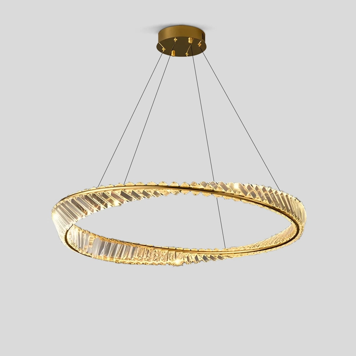 Antizer Modern Luxury Metal Glass Ring Chandelier D80cm / 31.50"