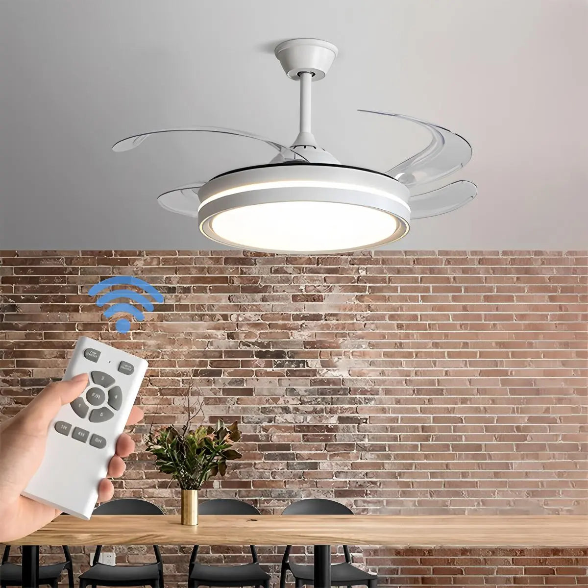 Antizer Modern Silent Remote Control Ceiling Fan with Light