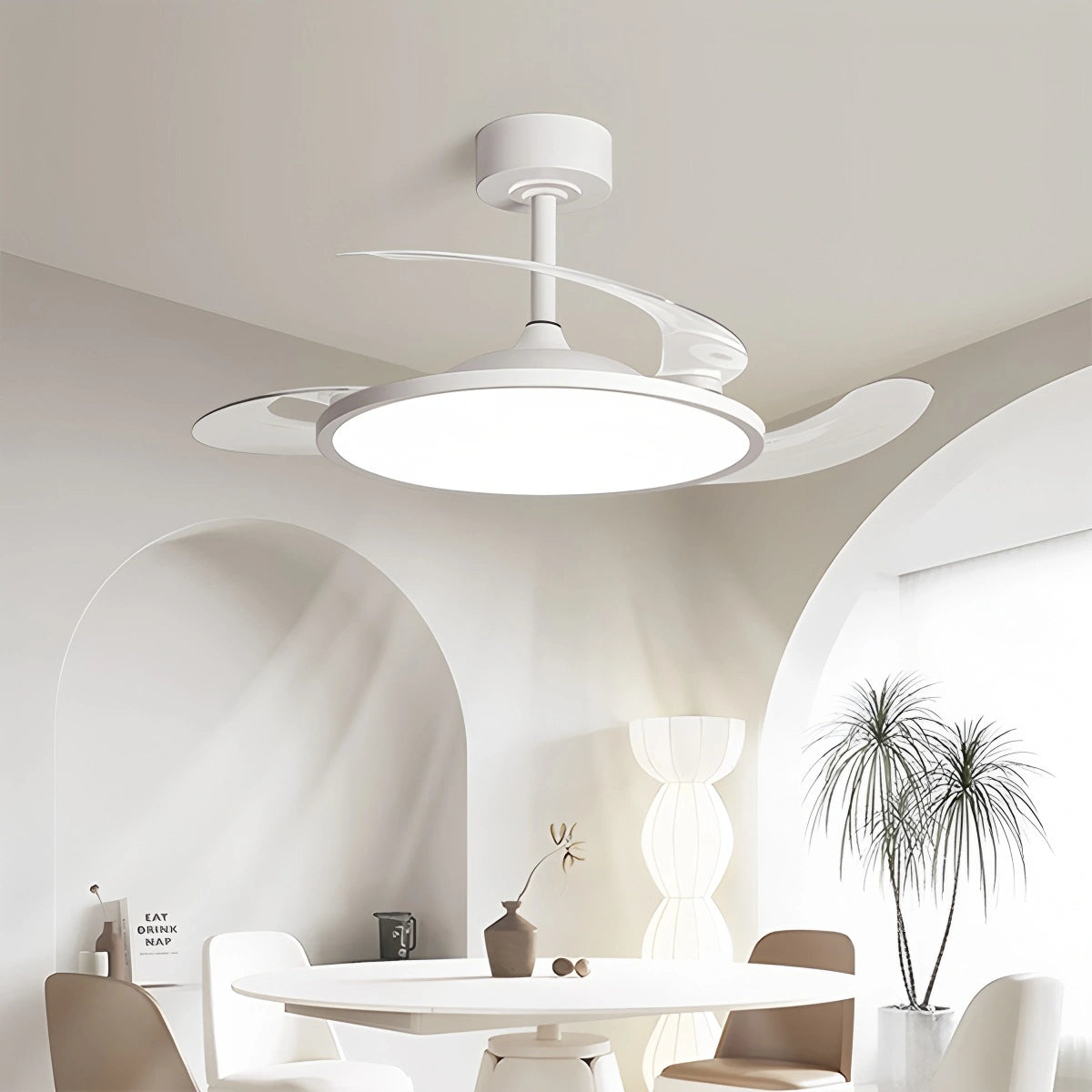 Antizer Silent Remote Control White Ceiling Fan Light