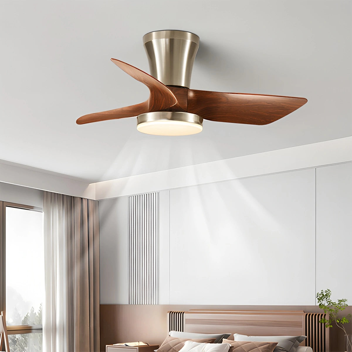 Antizer Nordic LED Ceiling Fan with Light for Living Room