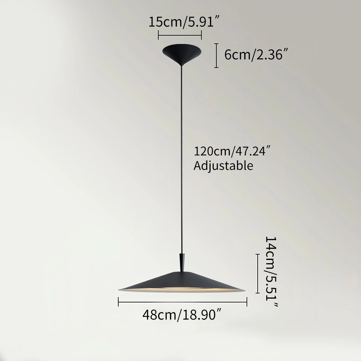 saucer pendant light size