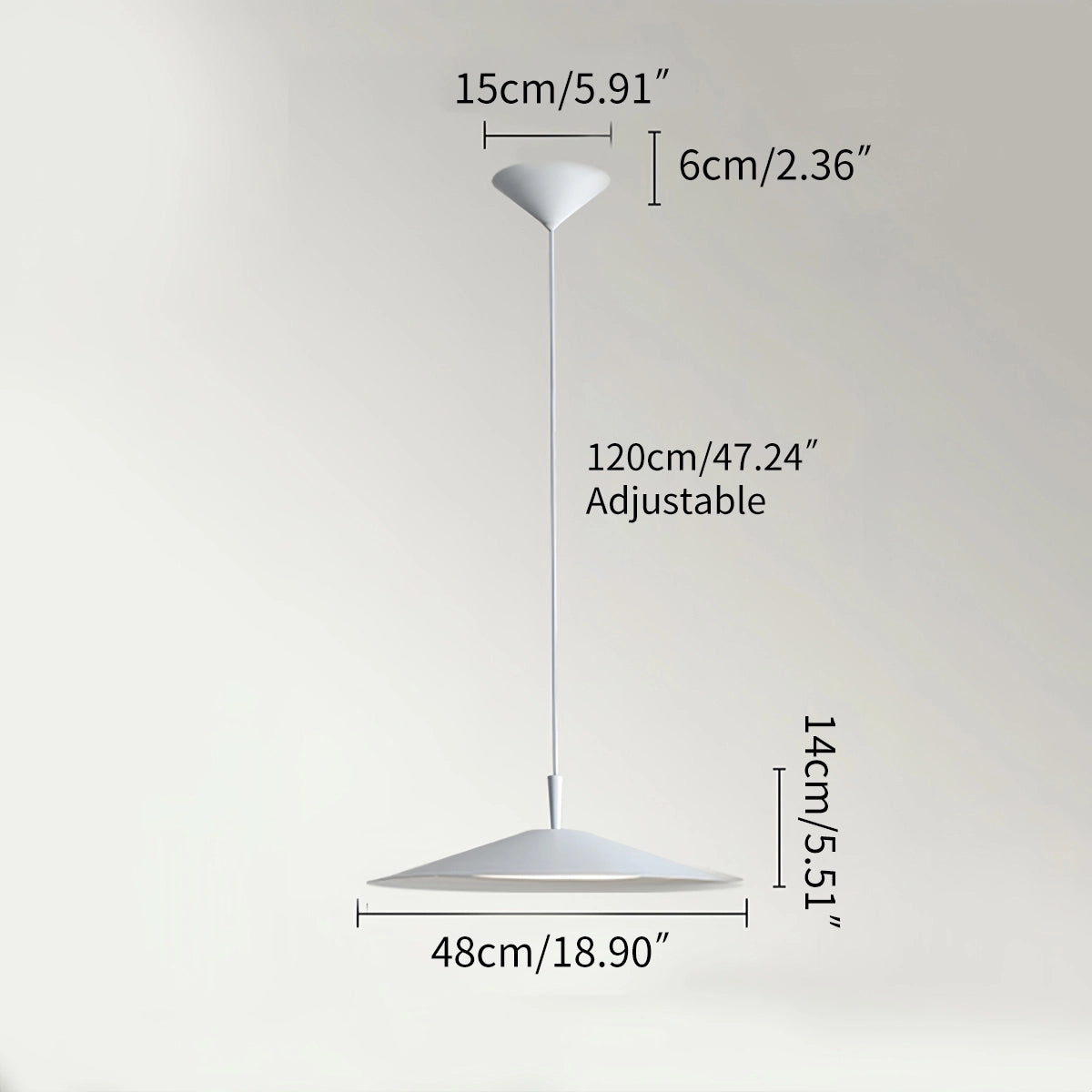 saucer pendant light size
