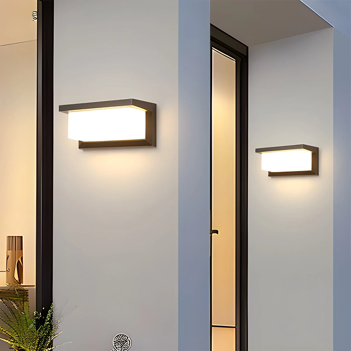 Antizer Modern Outdoor LED Waterproof Wall Sconce Porch Light Horizontal Warm Light