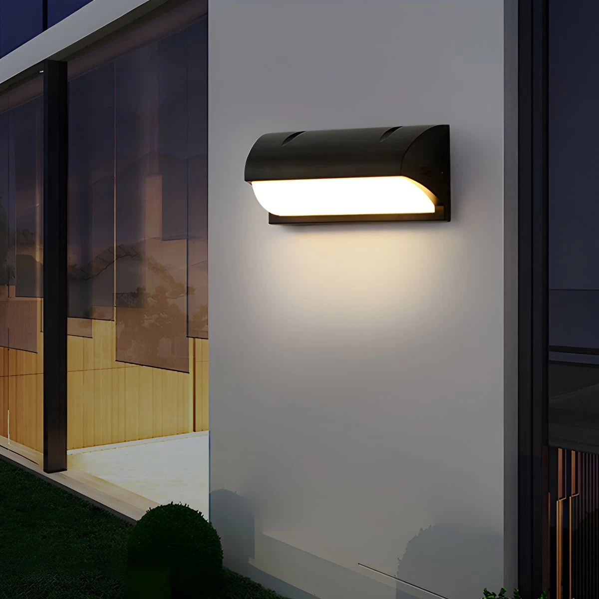 Antizer Modern Outdoor LED Waterproof Wall Sconce Porch Light Circular Arc Warm Light